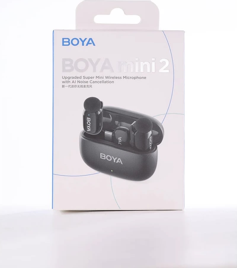 BOYA 2x Mini mikrofon, trådløs, AI, USB-C, 2,4GHz