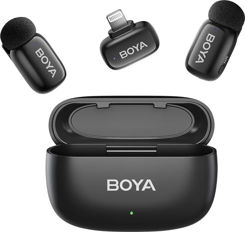 BOYA 2x Mini Mikrofon, trådløs, AI, 2,4GHz