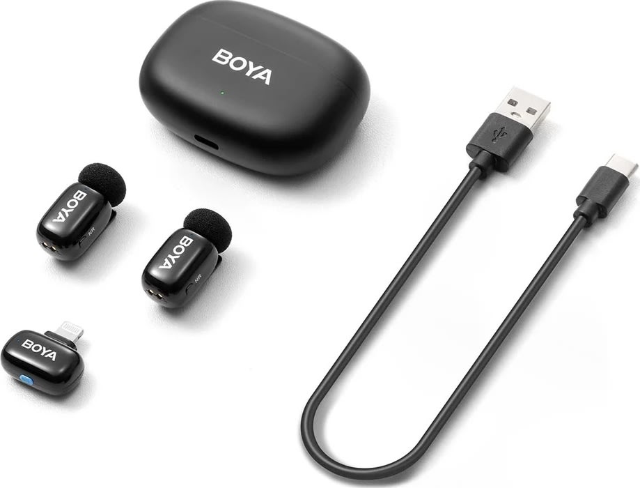 BOYA 2x Mini Mikrofon, trådløs, AI, 2,4GHz