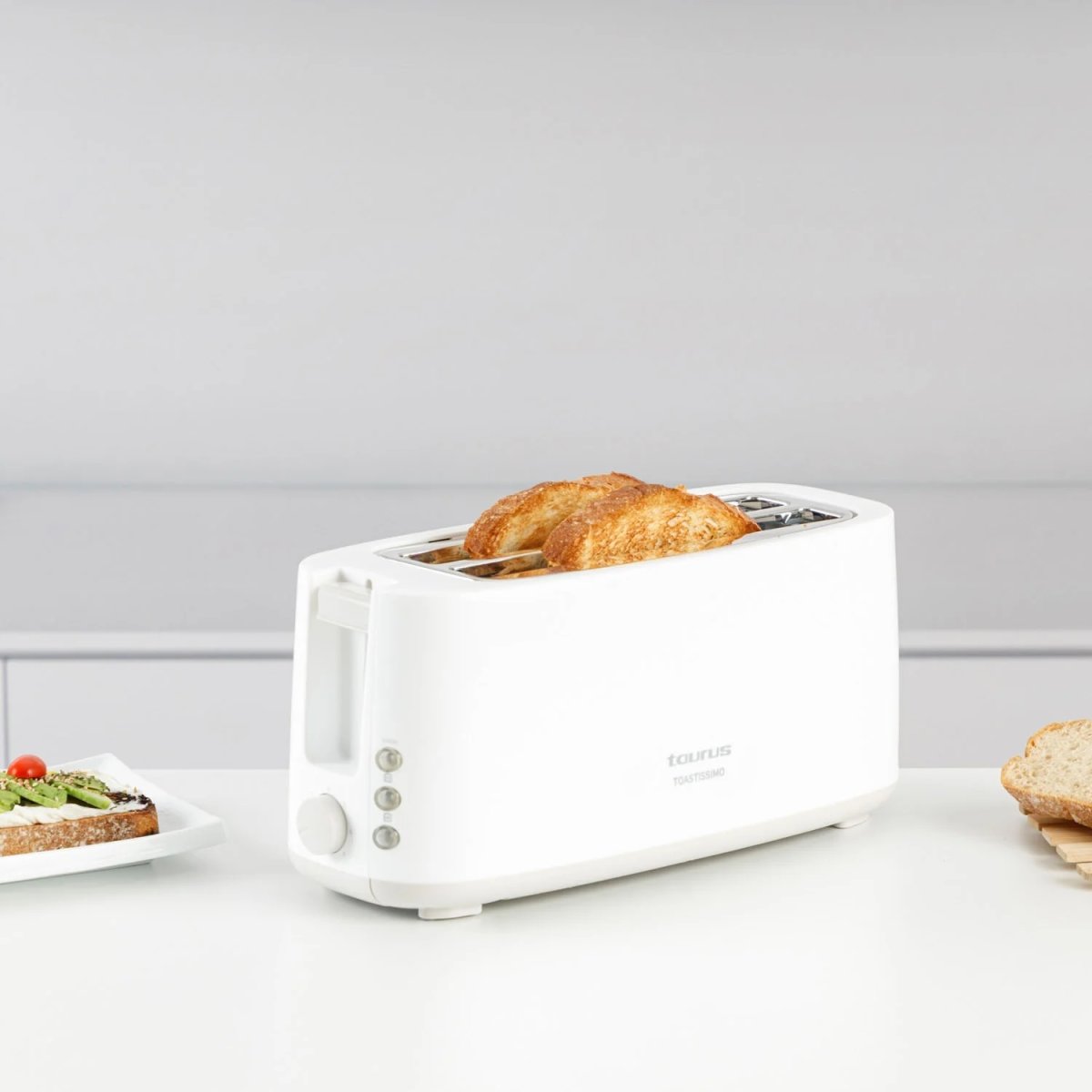 TAURUS Brødrister, Lang, Hvid, Toastissimo