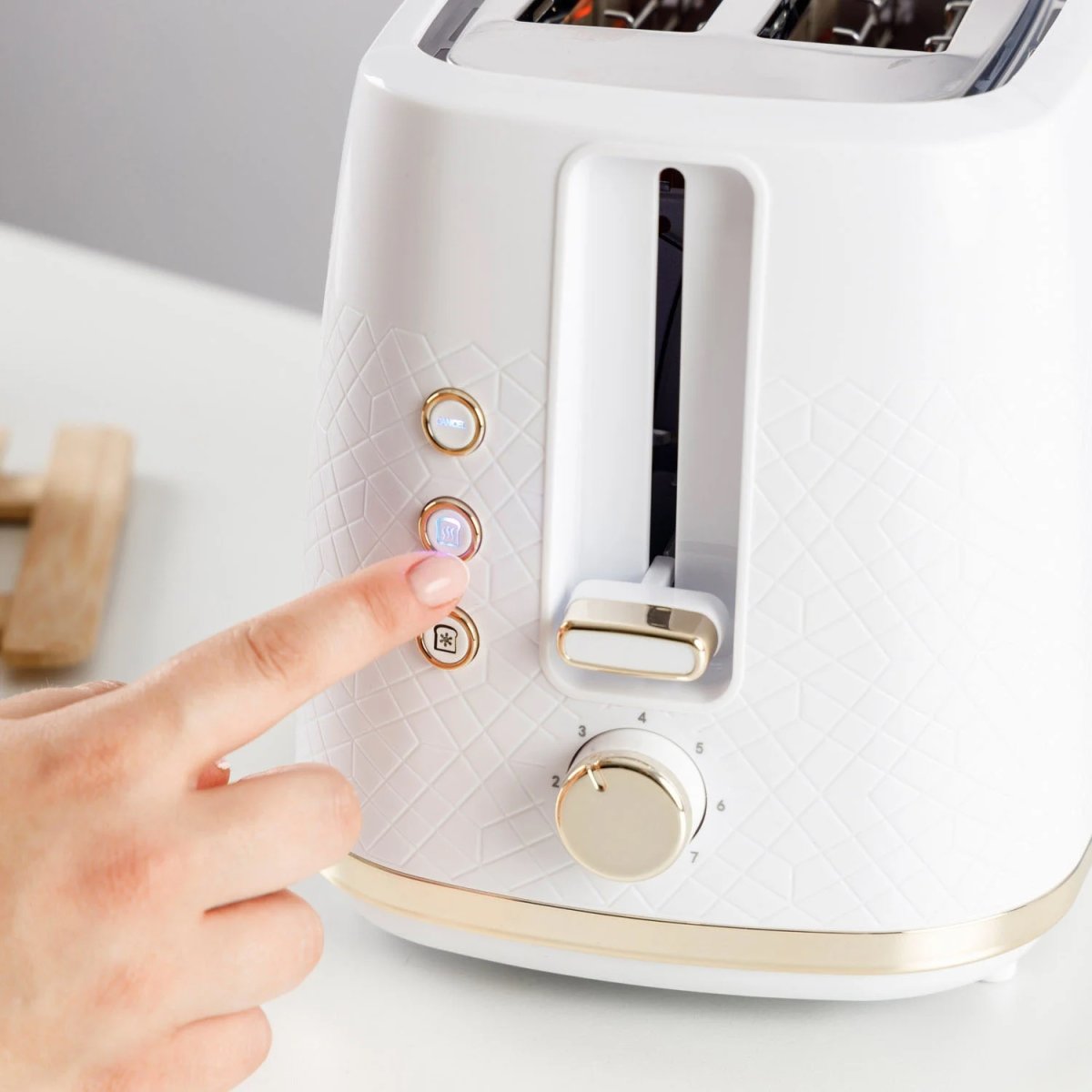 TAURUS Brødrister, Lang, Hvid, Fusion Crunch