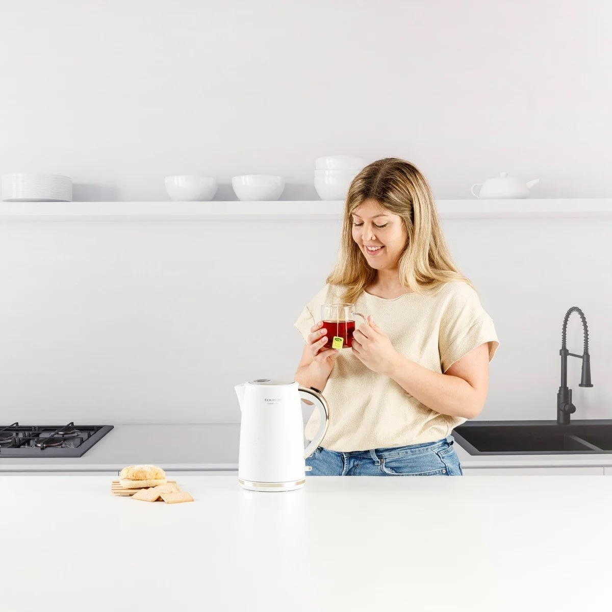 TAURUS Elkedel, 1,7 L - Hvid