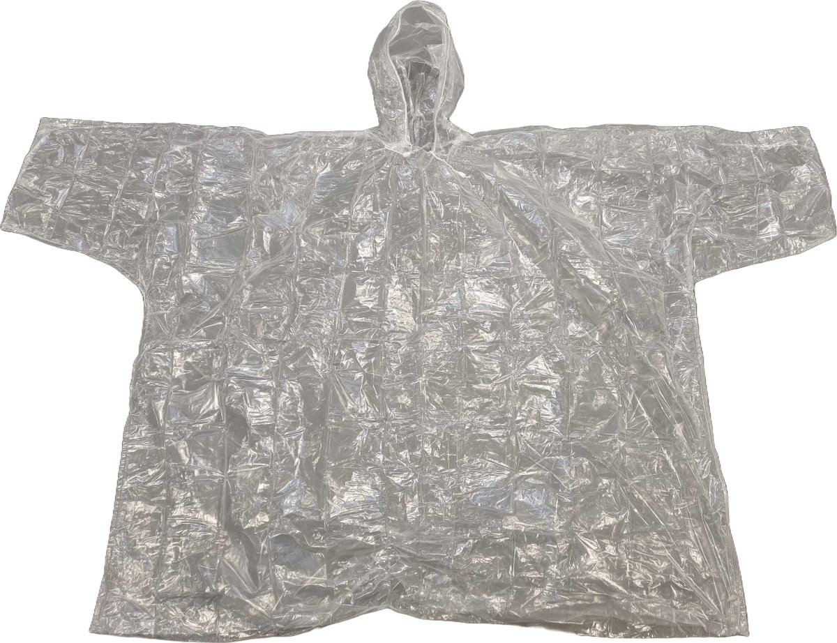 Regnslag Poncho m/hætte og snortræk | One-Size