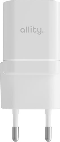 Allity Oplader, 1x USB-C, 1x USB-A, 20W - Hvid