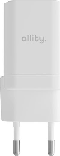 Allity Oplader, 1x USB-C, 1x USB-A, 30W - Hvid