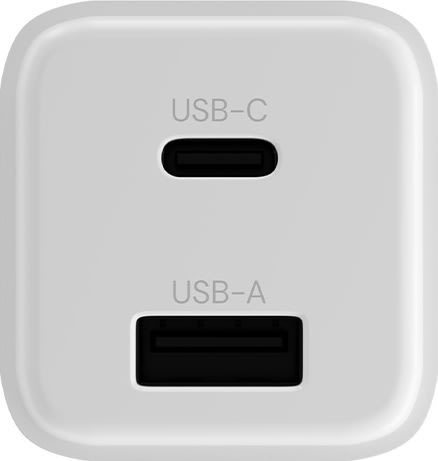 Allity Oplader, 1x USB-C, 1x USB-A, 30W - Hvid