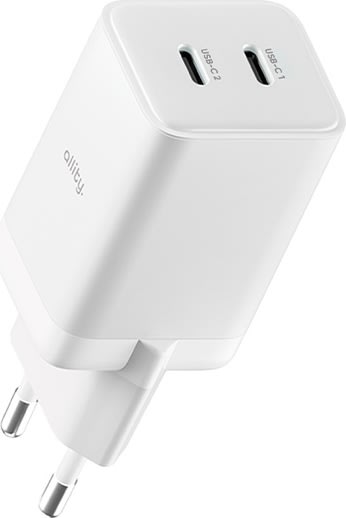 Allity Oplader, 2x USB-C, 45W - Hvid