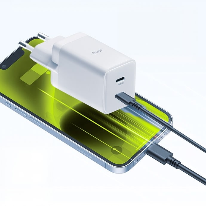 Allity Oplader, 2x USB-C, 45W - Hvid