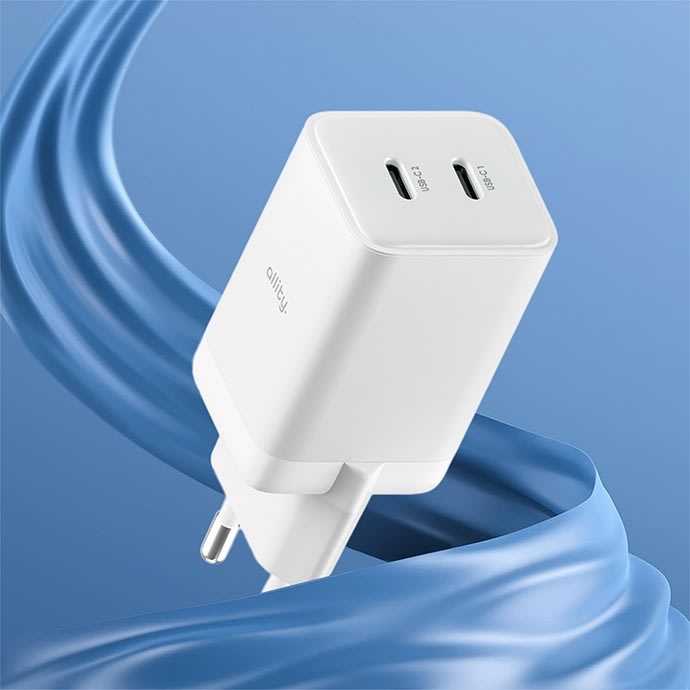 Allity Oplader, 2x USB-C, 45W - Hvid