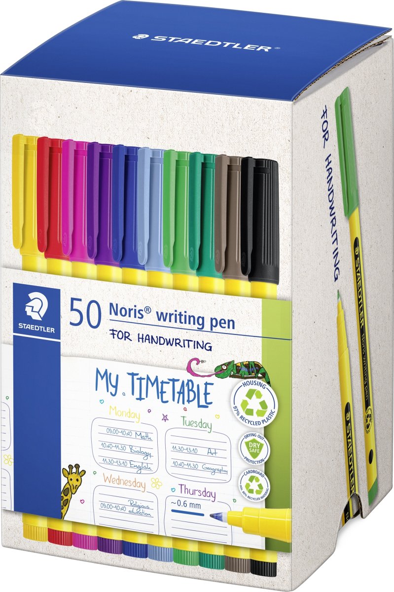 Staedtler Noris 307 Fineliner | 50 blandede farver