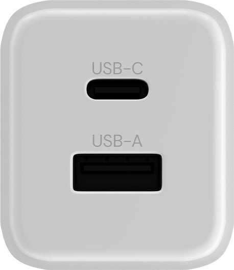 Allity Oplader, 1x USB-C, 1x USB-A, 45W - Hvid