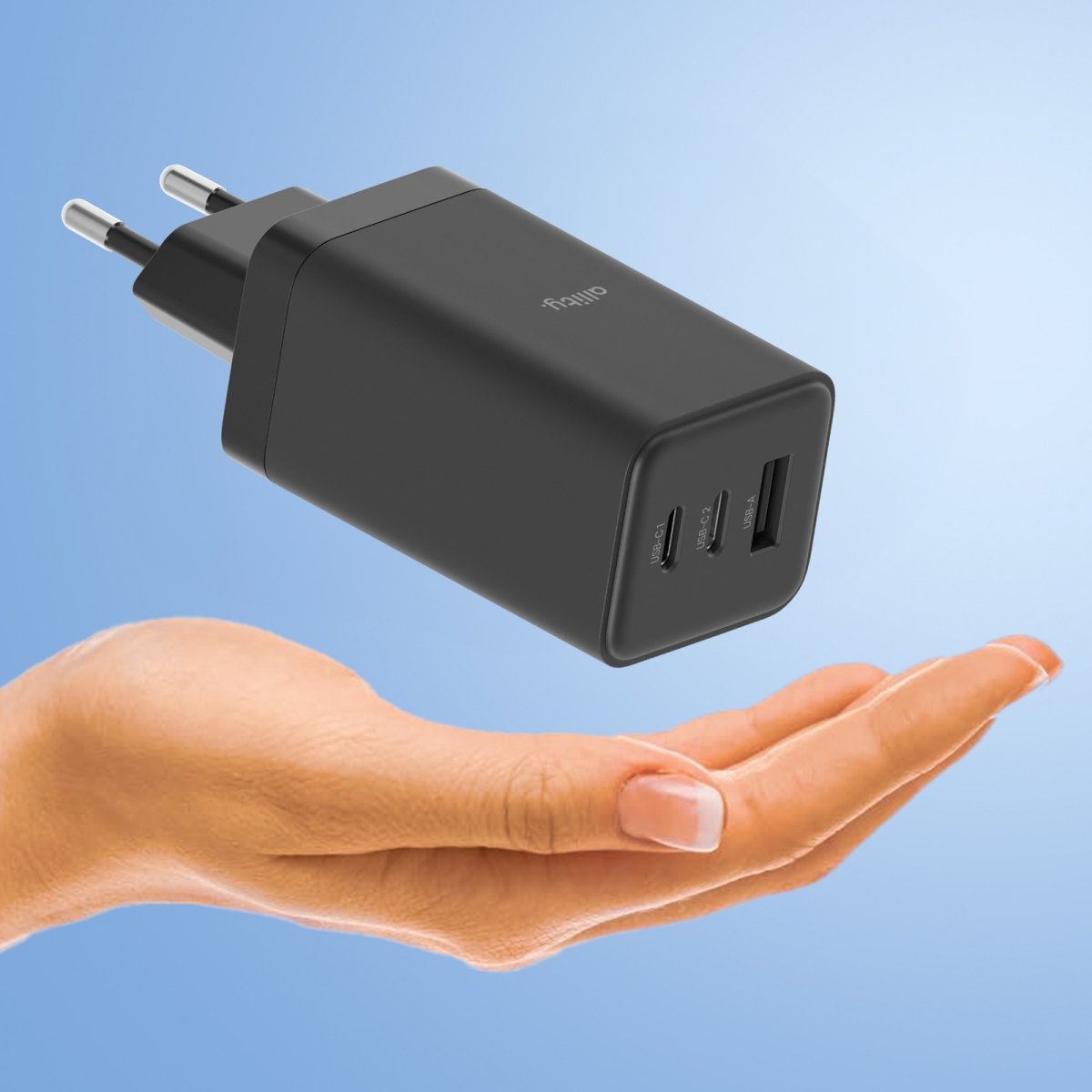 Allity 2x USB-C, 1x USB-A, 65W - Sort