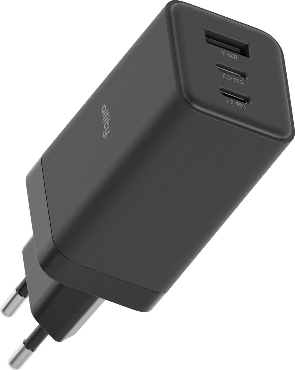 Allity 2x USB-C, 1x USB-A, 65W - Sort