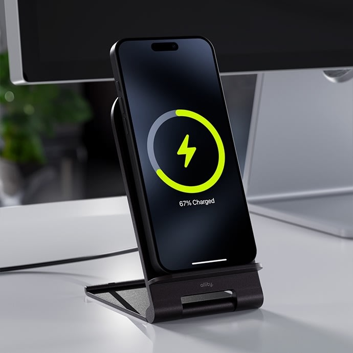 Allity Trådløs oplader, 15W, Graphit - AWC-100