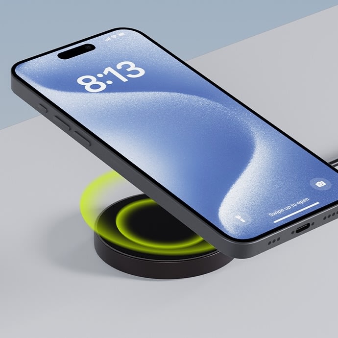 Allity Trådløs oplader, 15WMS, Graphit - AWC-210