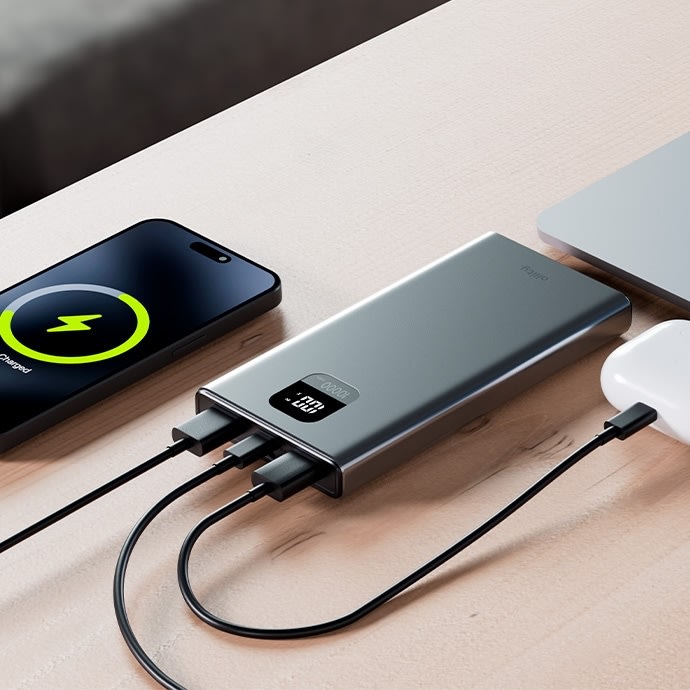 Allity Powerbank, 22,5W, Grå - APB-100