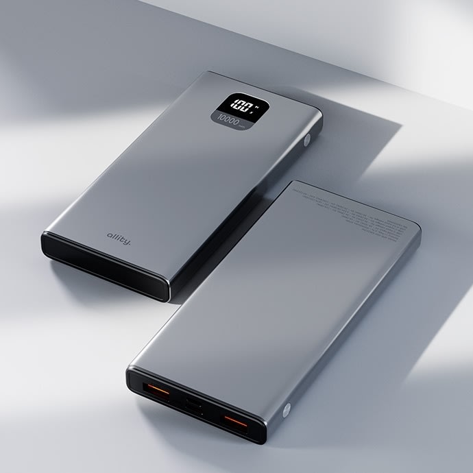 Allity Powerbank, 22,5W, Grå - APB-100