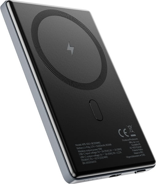 Allity Powerbank, trådløs - 20W, 5000 mAh - Grå