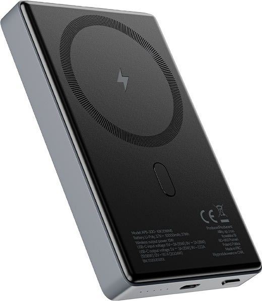 Allity Trådløs powerbank, 20W, 10000 mAh - Grå