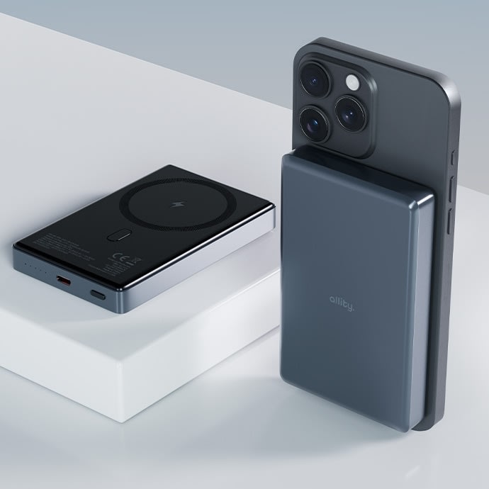 Allity Trådløs powerbank, 20W, 10000 mAh - Grå