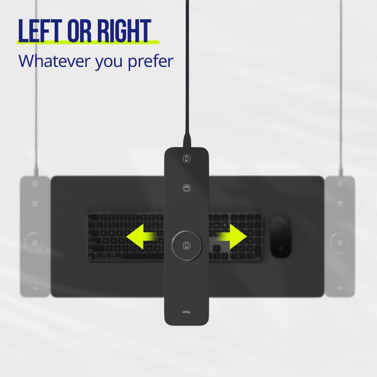 Allity Computermåtte, trådløs opladning 4-i-1, 15W