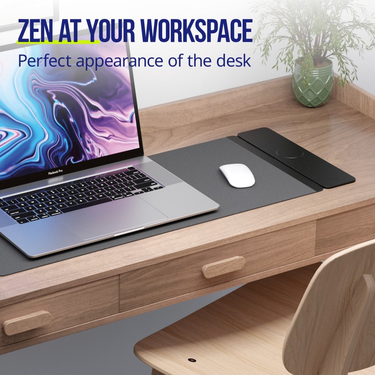 Allity Computermåtte, trådløs opladning 4-i-1, 15W