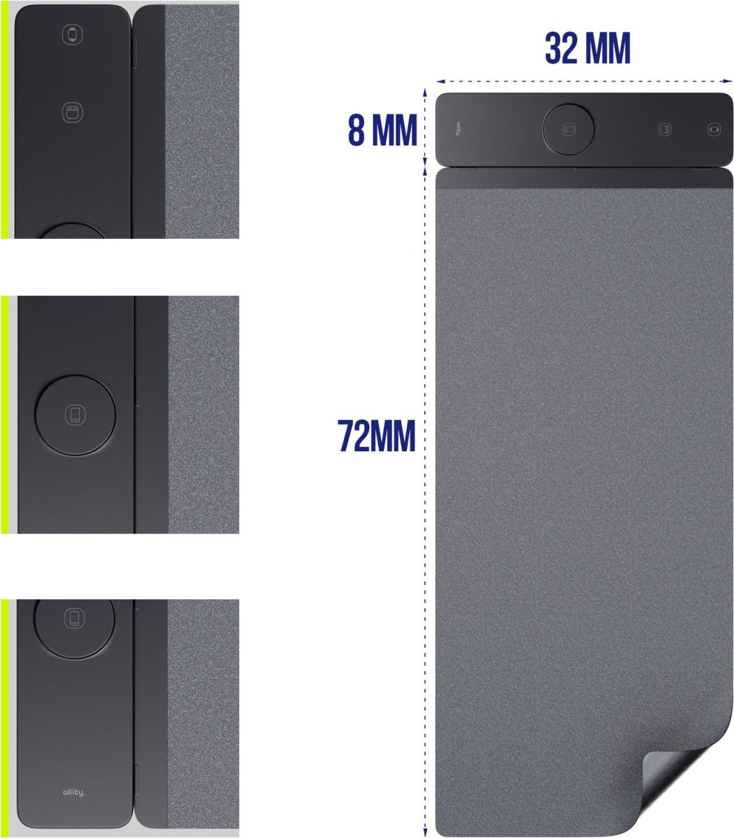 Allity Computermåtte, trådløs opladning 4-i-1, 15W