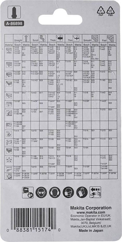 Makita Stiksavklingesæt, 5 stk.