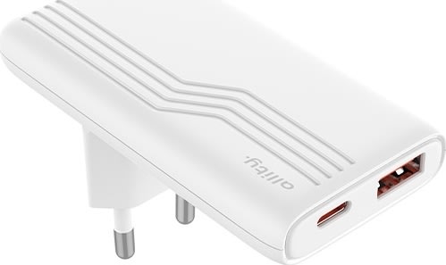 Allity Oplader, 1x USB-C, 1x USB-A, 65W - Hvid
