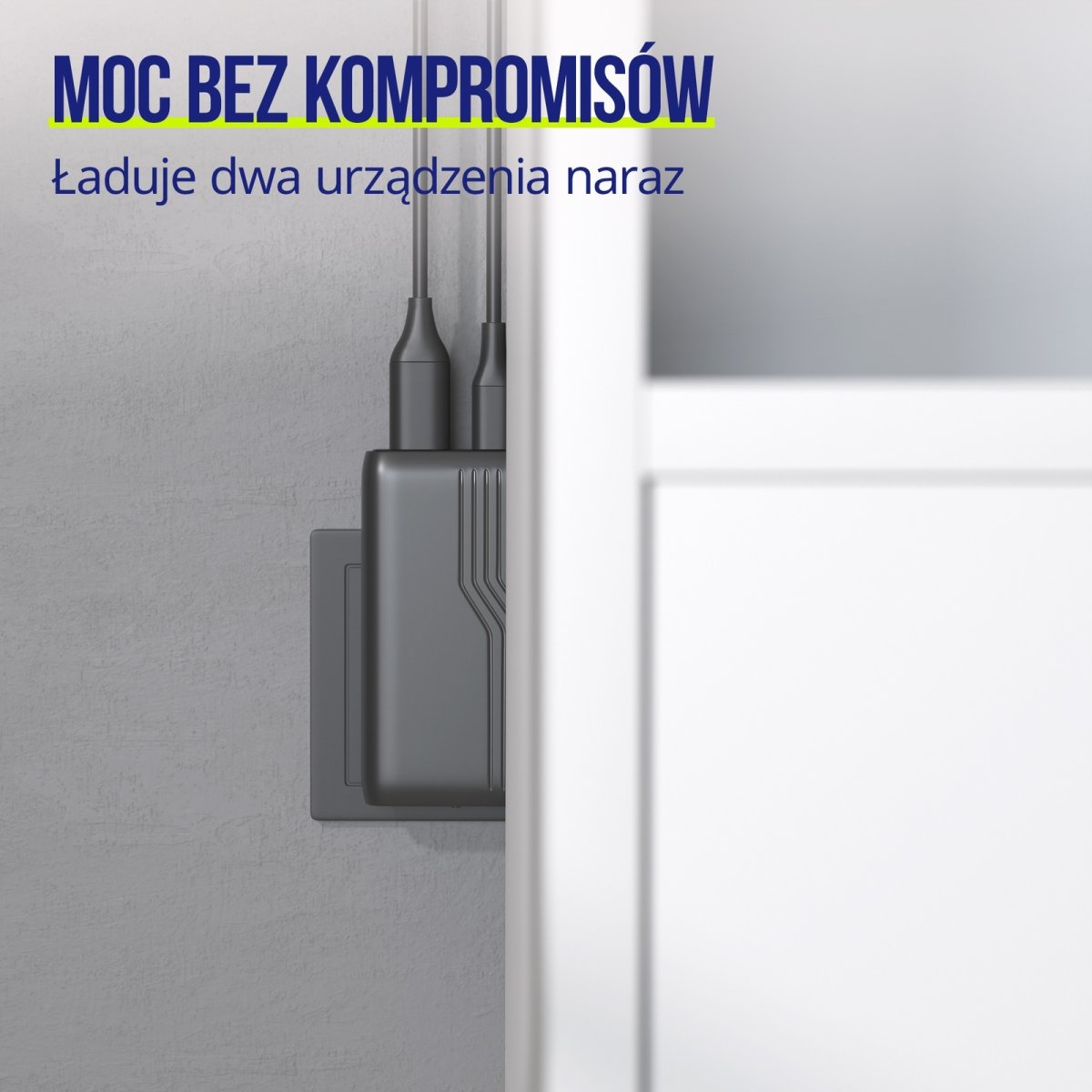 Allity Oplader, 1x USB-C, 1x USB-A, 65W - Sort