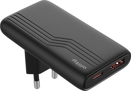 Allity Oplader, 1x USB-C, 1x USB-A, 65W - Sort