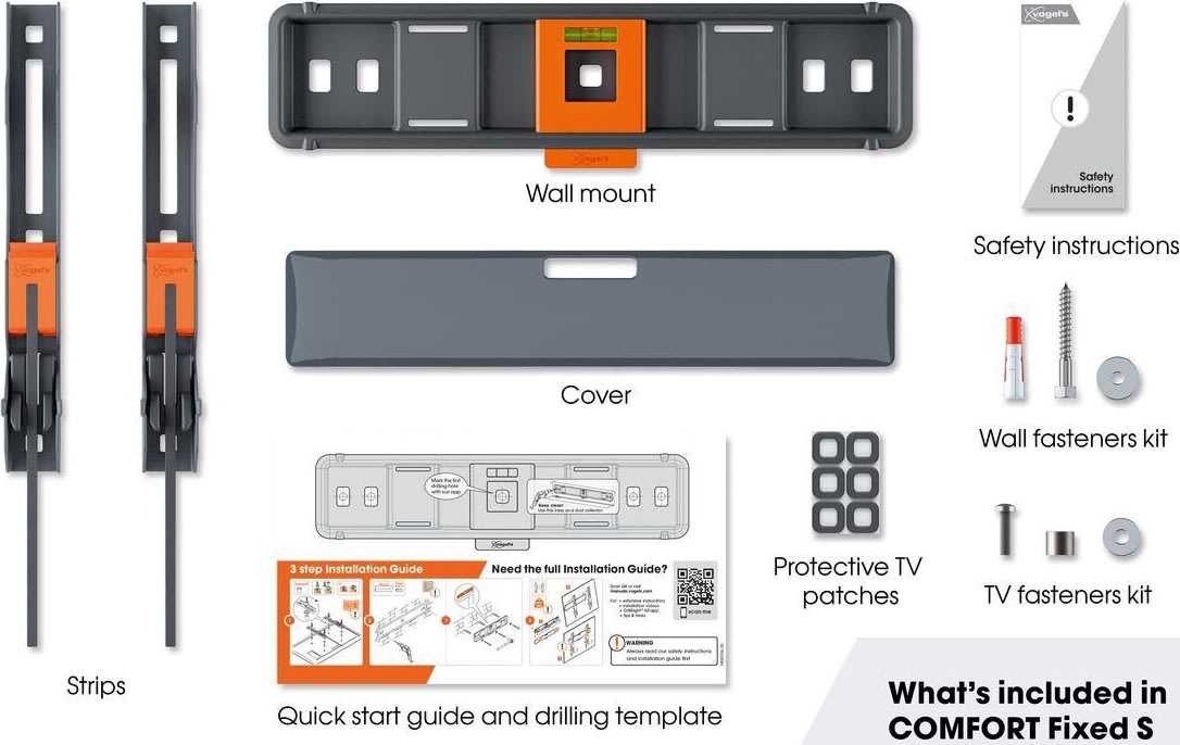 Vogel's TV-vægbeslag, sort - TVM 3295