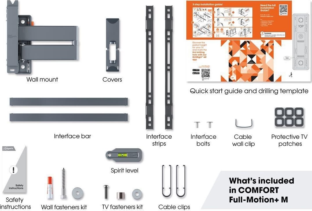 Vogel*s TV-vægbeslag, sort - full motion