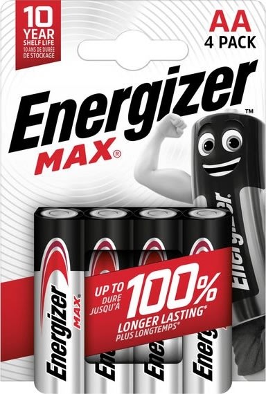 Energizer Alkaline Max AA batterier, 4 stk.