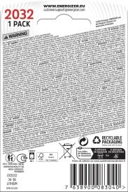 Energizer Lithium CR2032 knapcelle batteri, 1 stk.