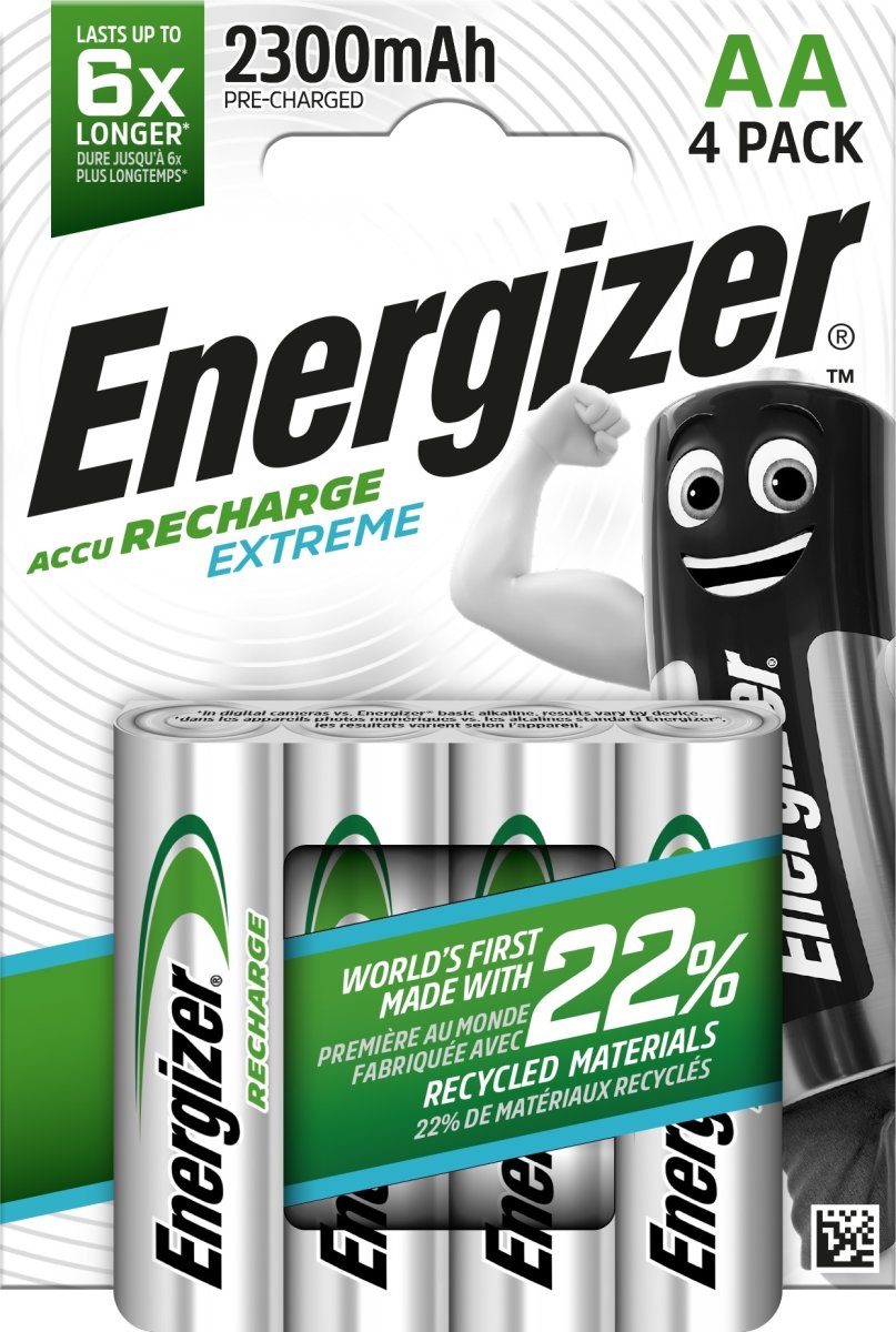 Energizer Rechargeable Extreme AA batteri, 4 stk.