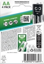 Energizer Rechargeable Extreme AA batteri, 4 stk.