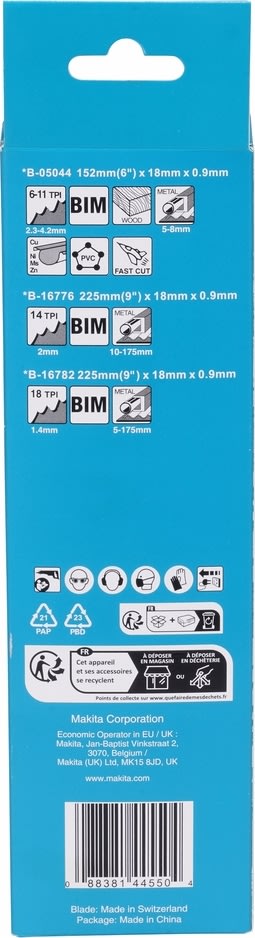 Makita Bajonetsavklingesæt i æske, 6 stk.