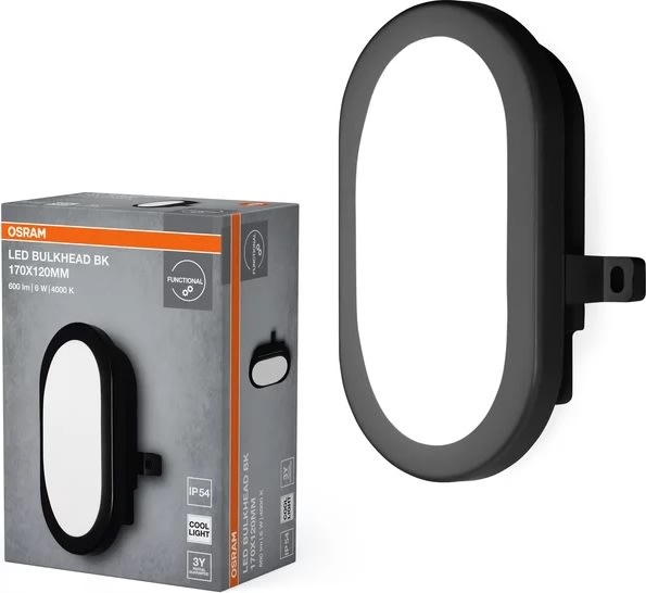 Osram LED-væglampe, sort - 6W, 4000K