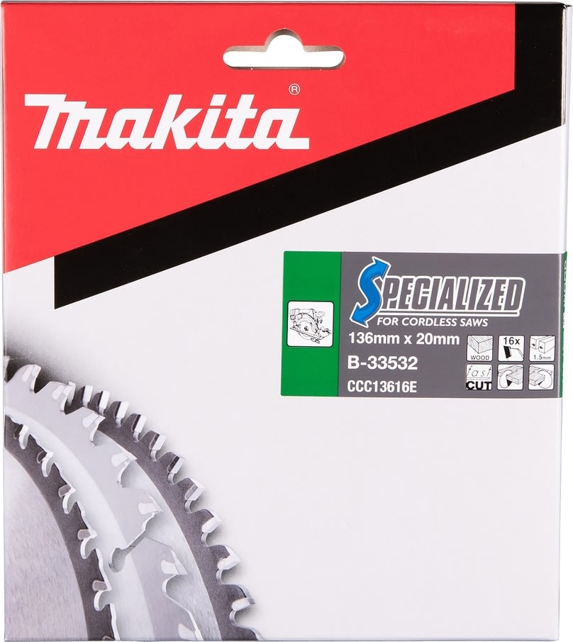 Makita HM-savklinge, Ø136mm, 16T