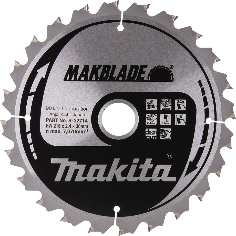 Makita HM-savklinge Ø216mm, 24T, MakBlade