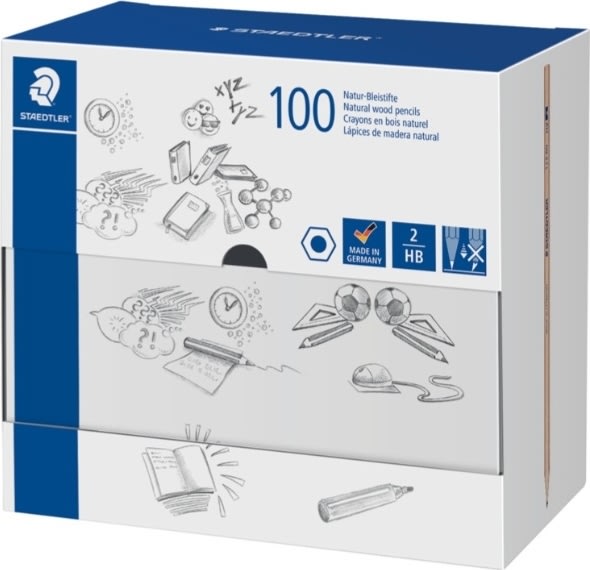 Staedtler 123 Natur Blyant | HB | 100 stk.