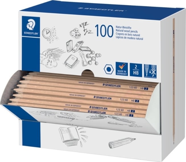 Staedtler 123 Natur Blyant | HB | 100 stk.