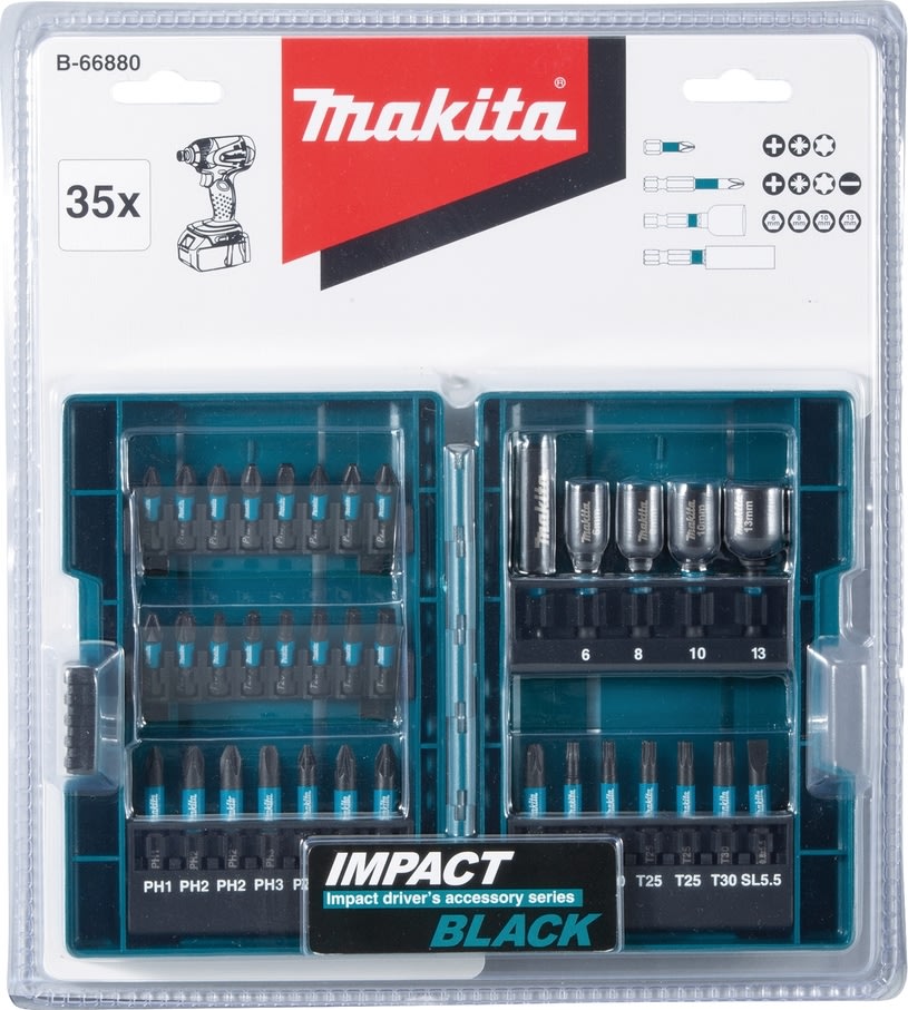Makita Bitssæt m/35 dele, Impact Black