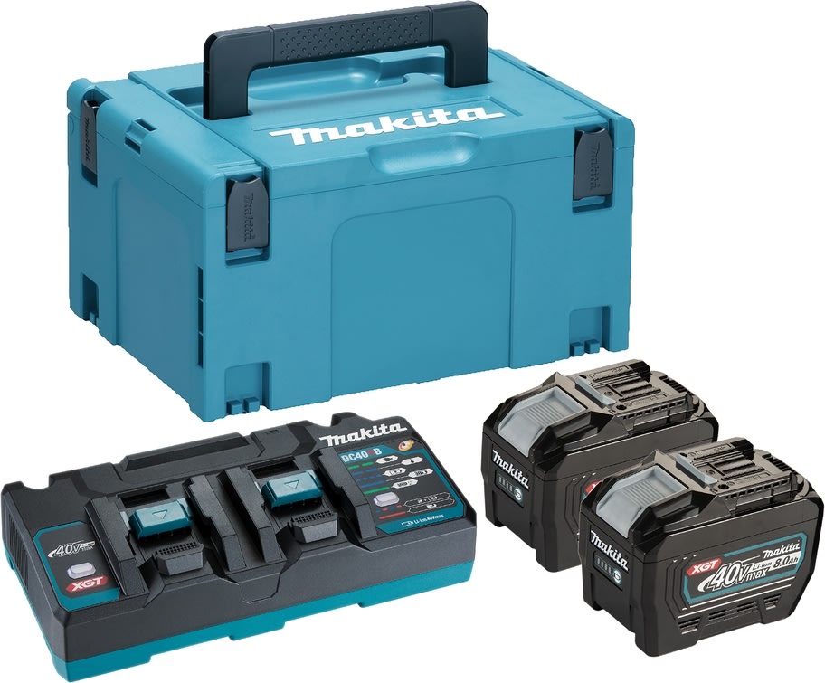 Makita Batteripakke XGT, 2 x BL4080F + DC40RB