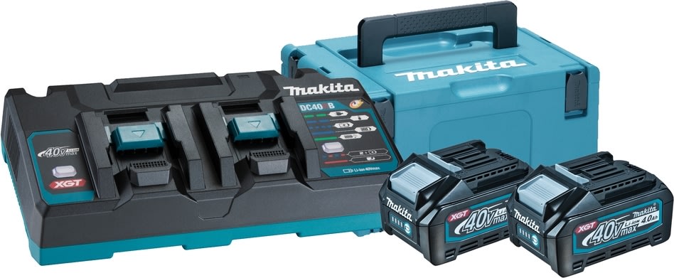 Makita Batteripakke XGT, 2 x BL4040 + DC40RB