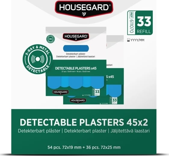 Housegard Detekterbare plastre (2x45 stk)