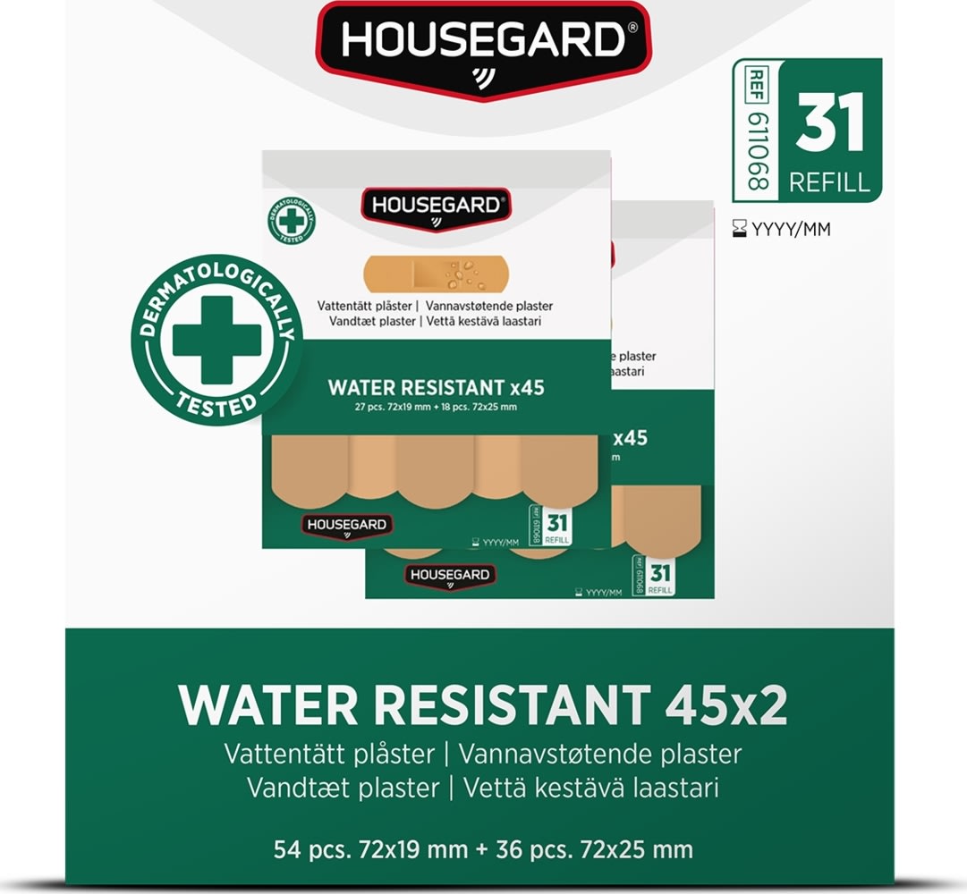 Housegard Vandafvisende plastre, (2x45 stk)