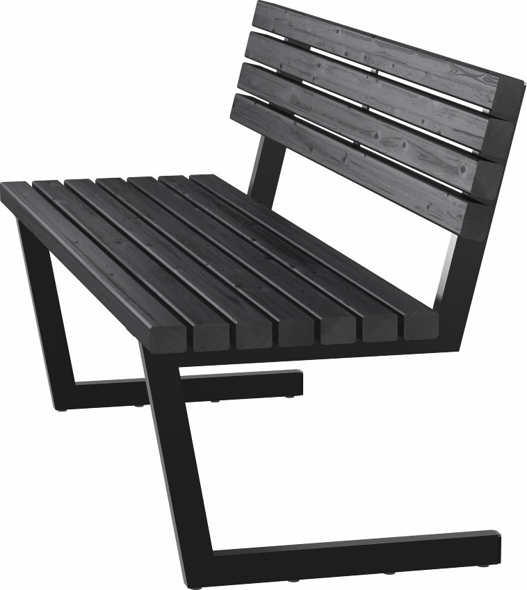 Plus Relax Bænk, 150 cm, Sort