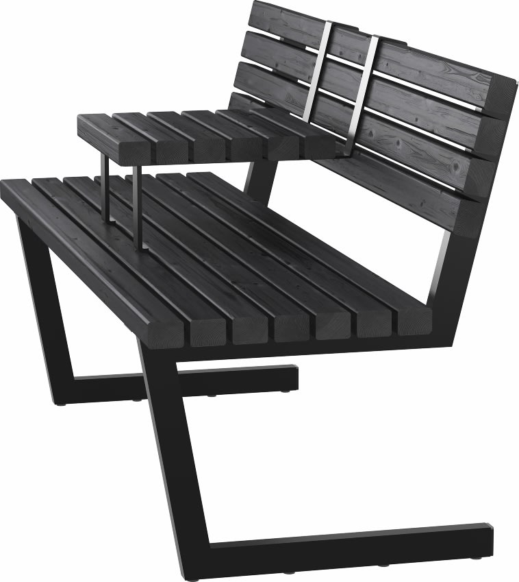 Plus Relax Bænk med hængebord, 150 cm, Sort